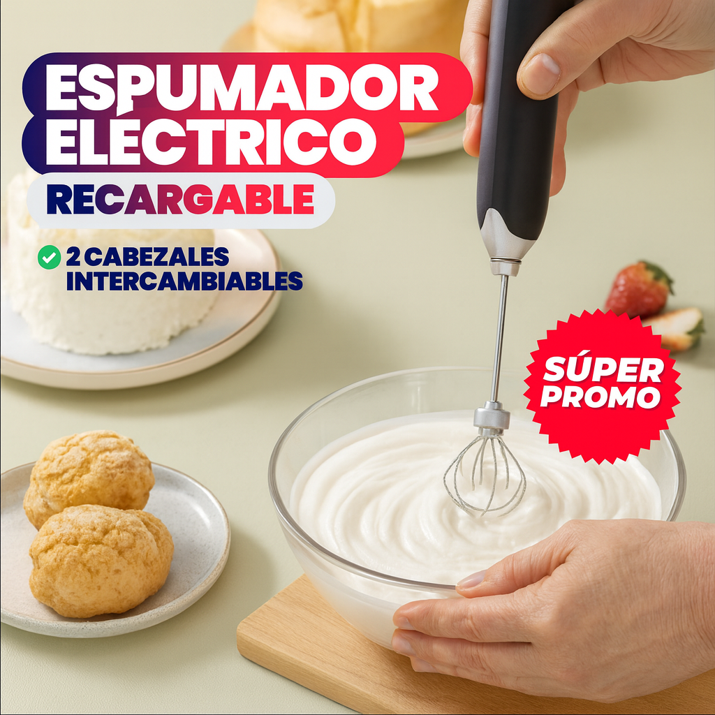 ESPUMADOR DE LECHE MULTIFUNCIONAL RECARGABLE